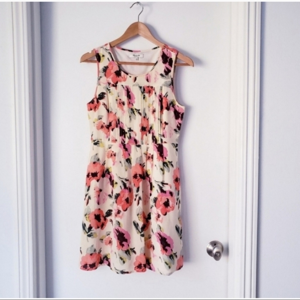 Madewell Silk Floral Sleeveless Dress Sz 4